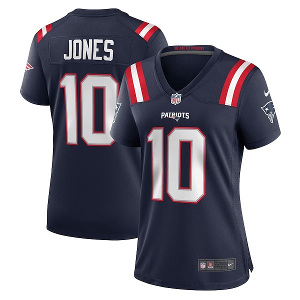 Women's New England Patriots #10 Mac Jones Navy Vapor Untouchable Limited Stitched Jersey